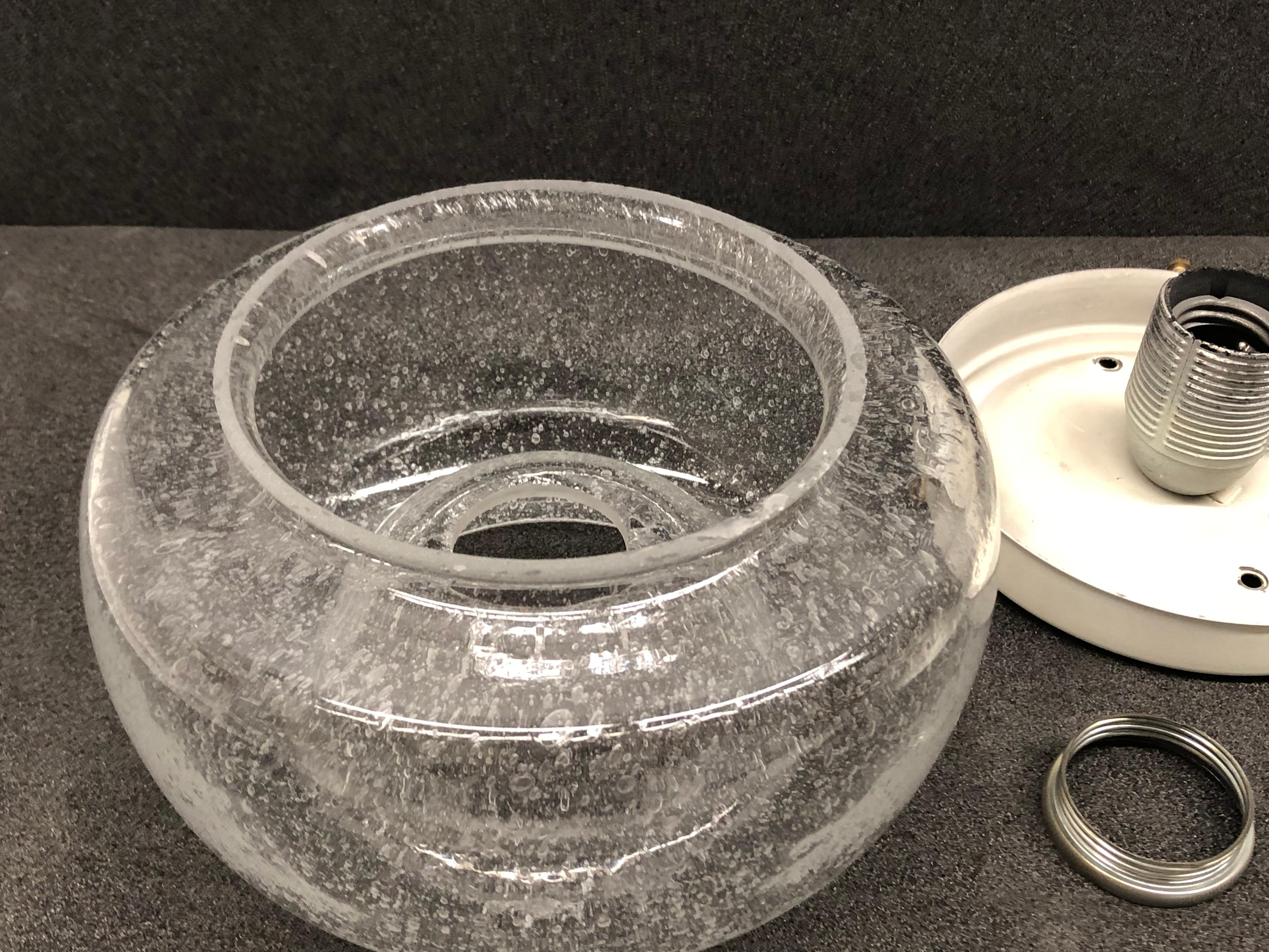 Air Bubble Glass Donut Pattern Sconce Vintage Midcentury Doria Leuchten, 1960s 5