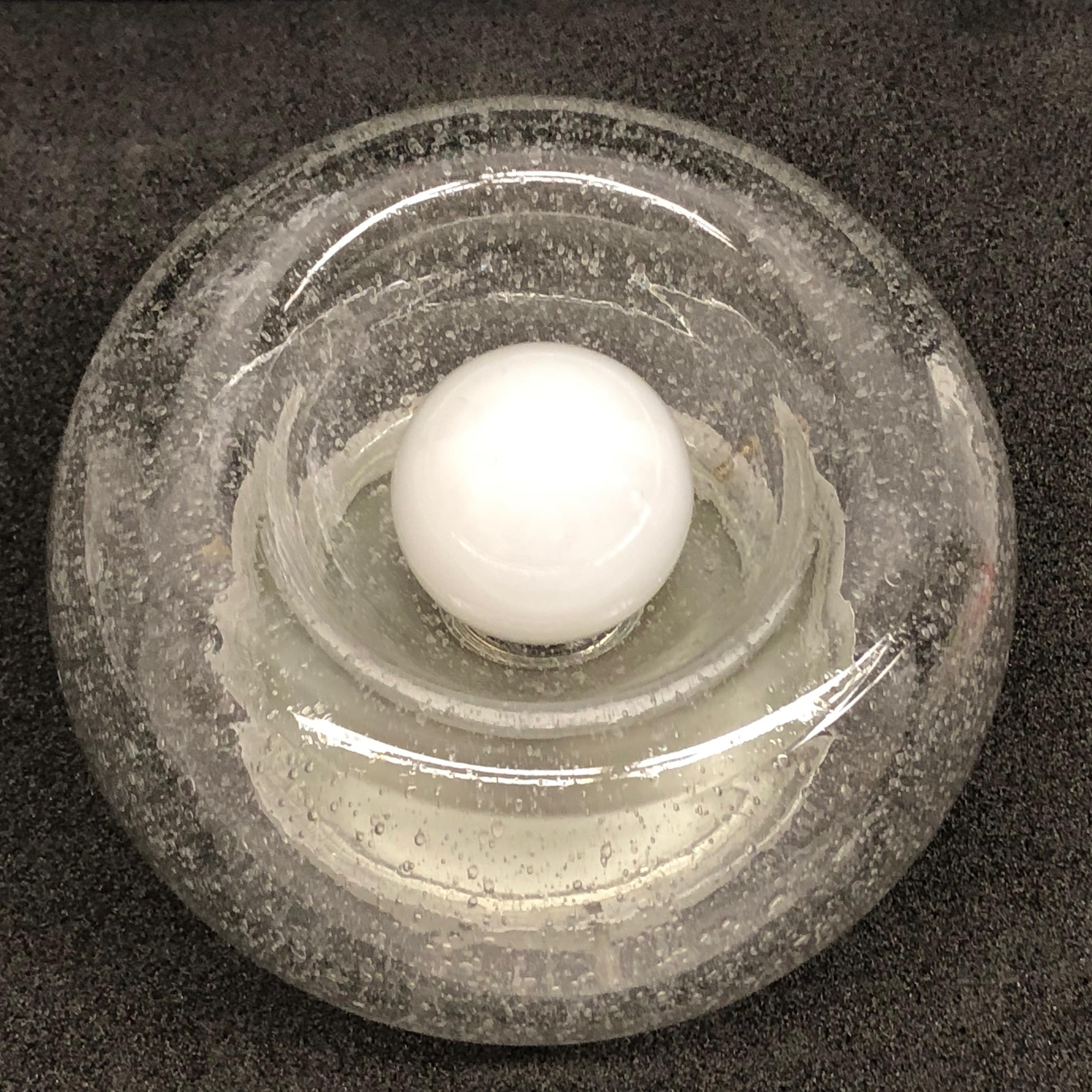 Metal Air Bubble Glass Donut Pattern Sconce Vintage Midcentury Doria Leuchten, 1960s