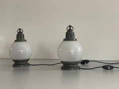 Air Bubble Glass Pair of Table Lamps in the style of Azucena, 1960s, Italy