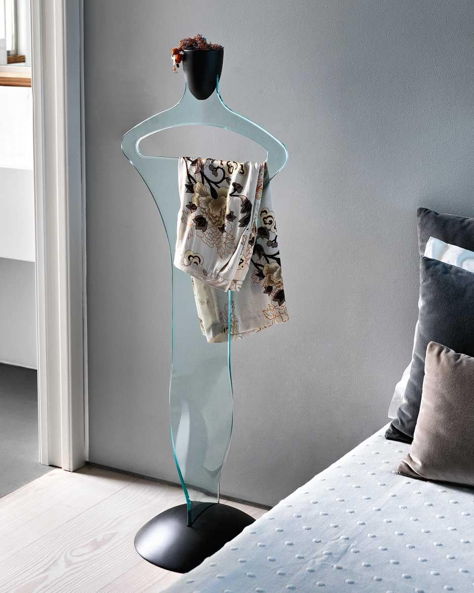 Contemporary Air Dressboy Casted in One Slab of Curved Clear Glass