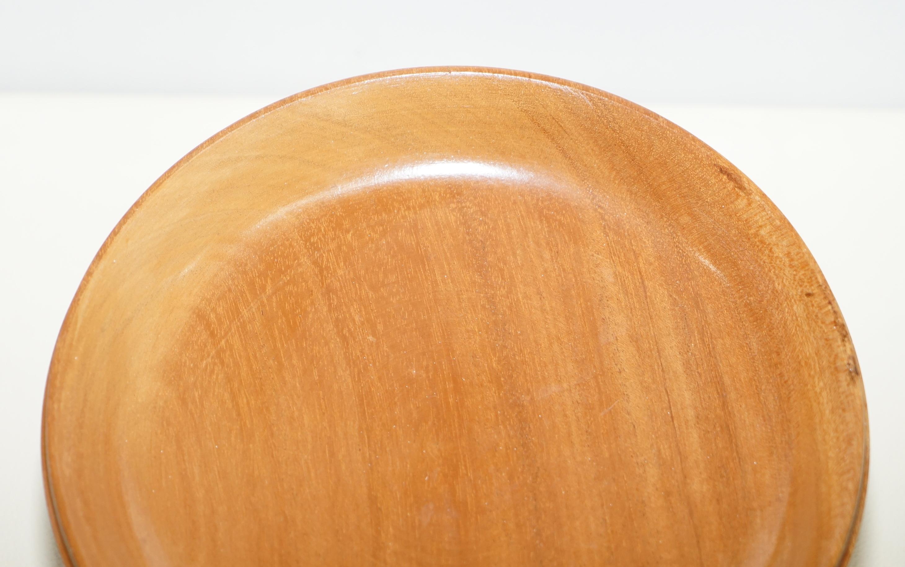 Post-Modern Air Dried Beechwood Fruit Bowl on Nicely Turned Base Great Present For Sale