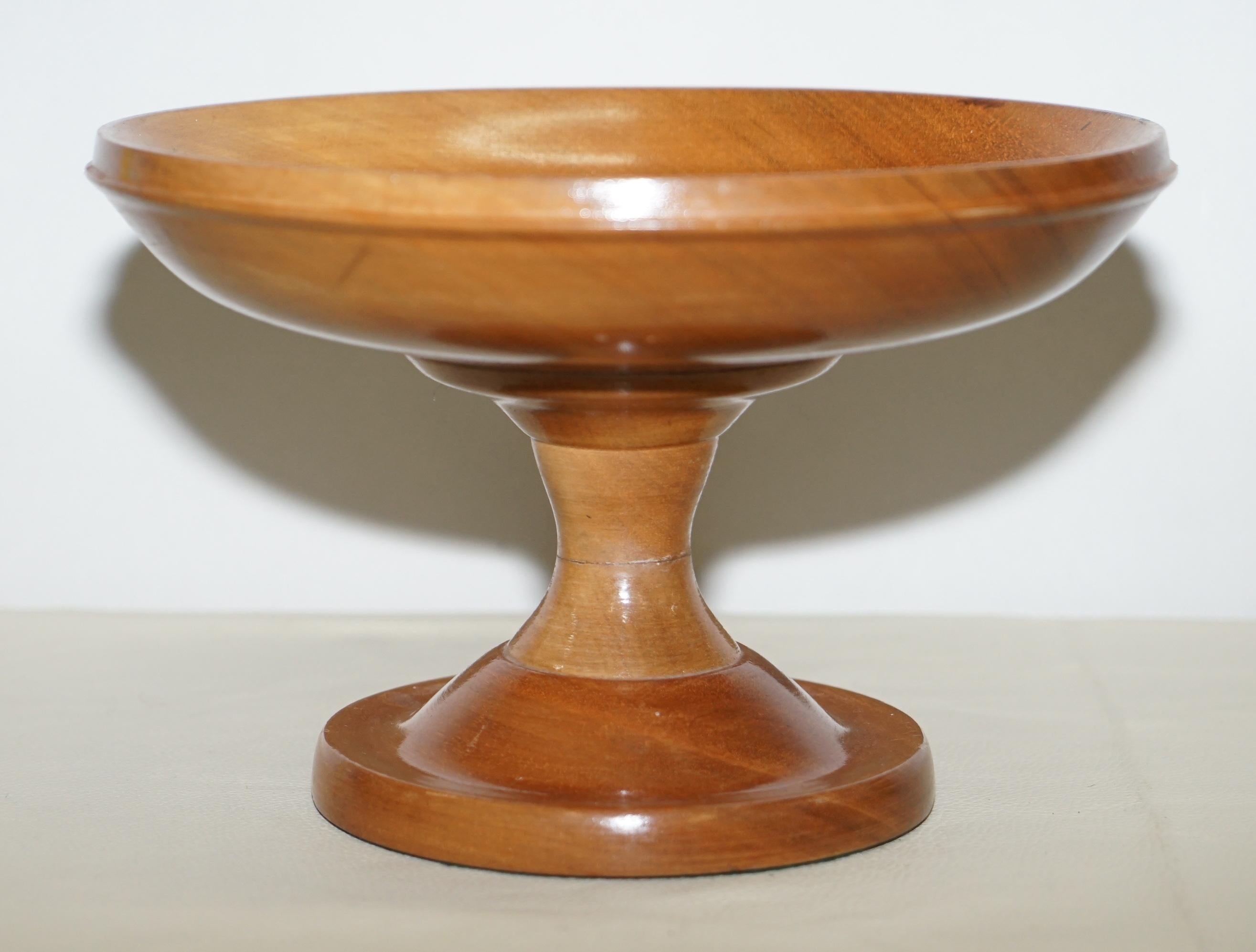 Hand-Crafted Air Dried Beechwood Fruit Bowl on Nicely Turned Base Great Present For Sale