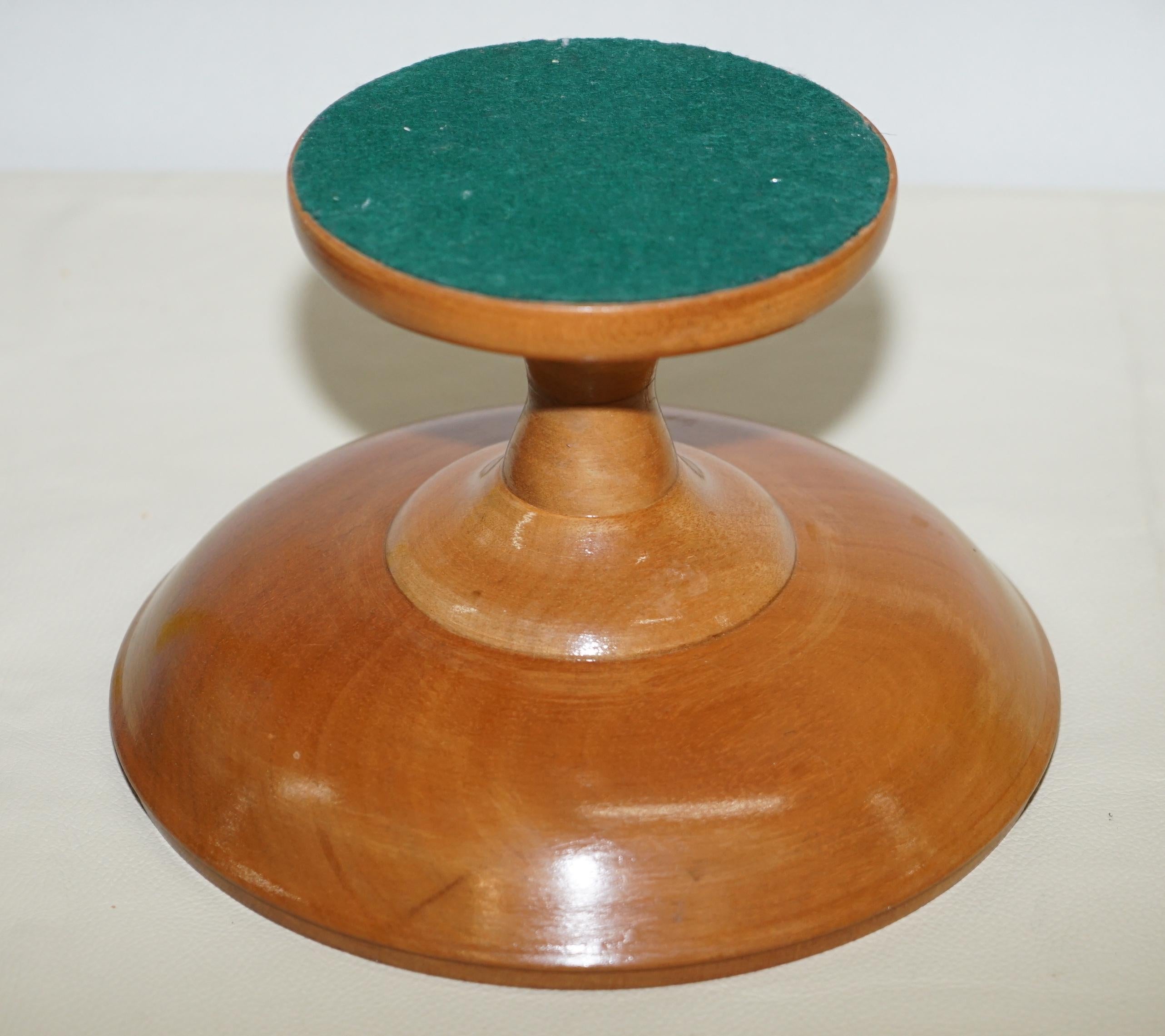 20th Century Air Dried Beechwood Fruit Bowl on Nicely Turned Base Great Present For Sale