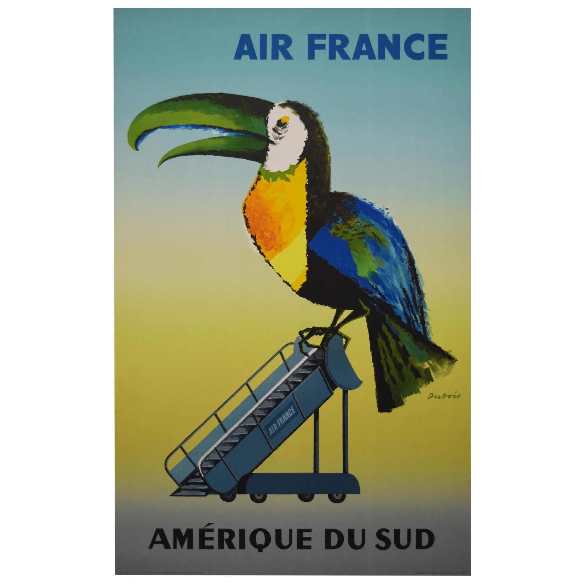 Air France 1956 South America Travel Airlines Poster, Dubois