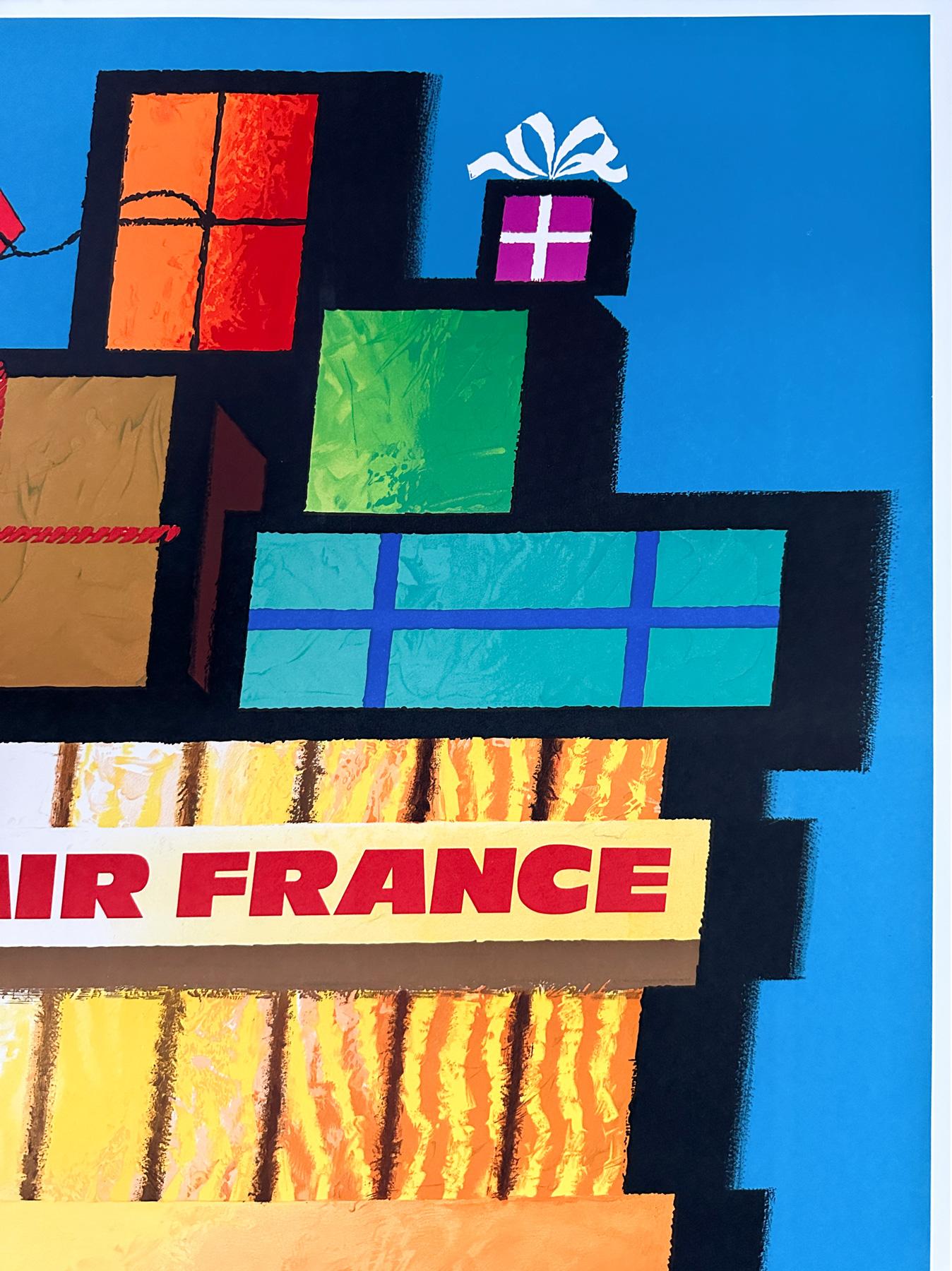 Air France 1962 Airline Advertising Poster, Nathan In Excellent Condition For Sale In Bath, Somerset