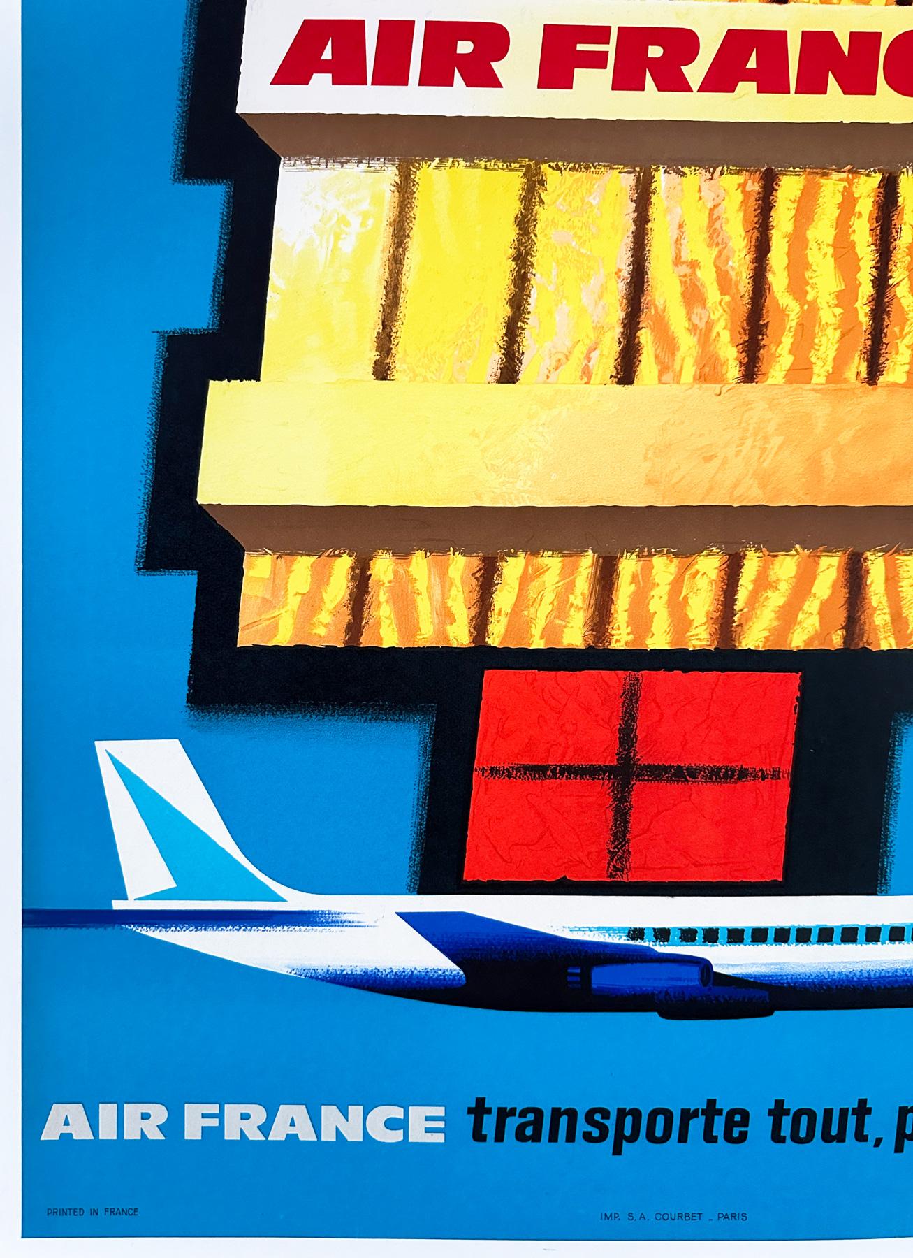 20th Century Air France 1962 Airline Advertising Poster, Nathan For Sale