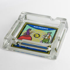 Air France Advertising Glass Ashtray Desk Tidy, or Vide Poche by Jean Colin