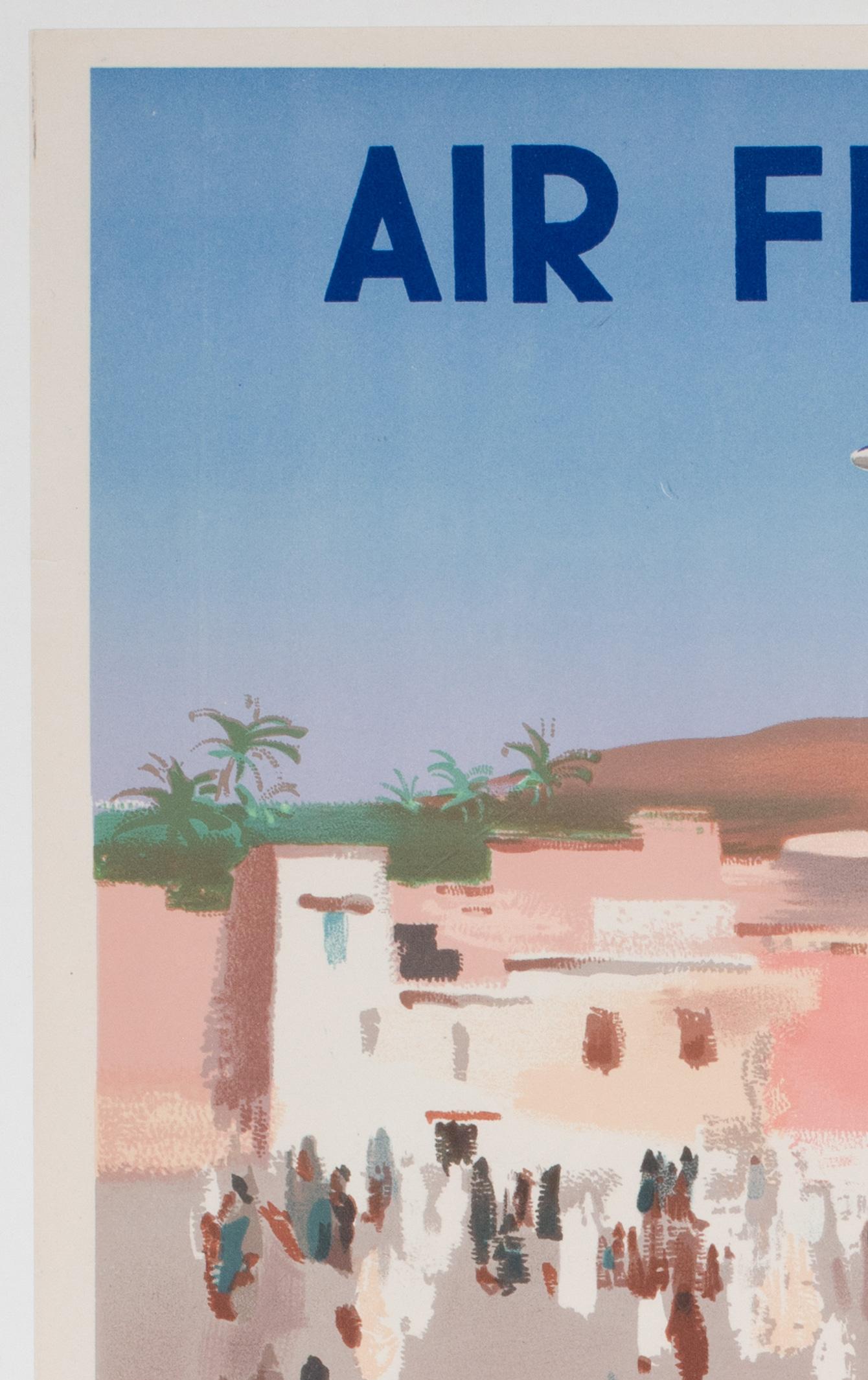 Français Affiche publicitaire d'Air France Afrique du Nord 1950, Jean Even en vente