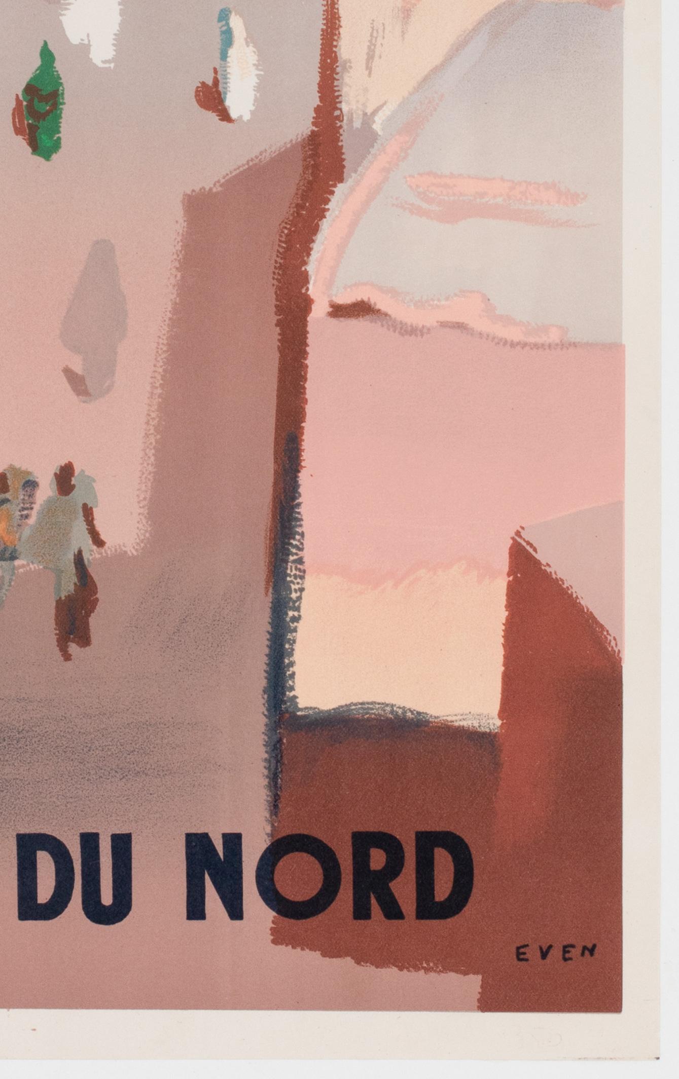 Lin Affiche publicitaire d'Air France Afrique du Nord 1950, Jean Even en vente