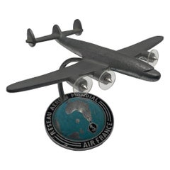 Air France Aluminum Desk Model Lockheed L1649 Starliner Plane, 1960's
