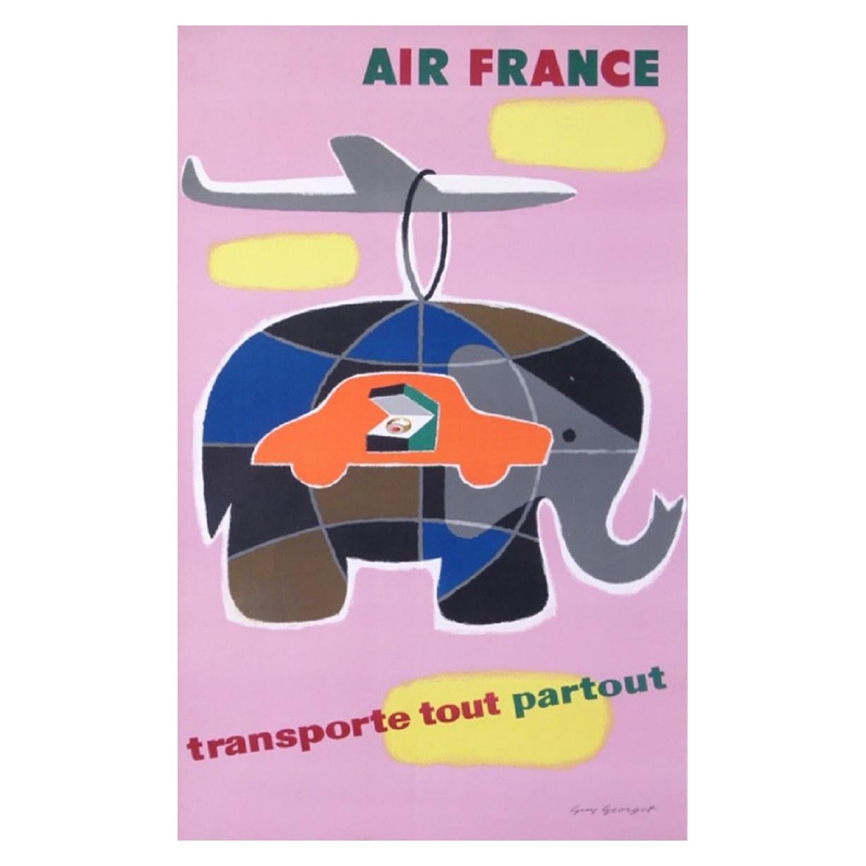 Air France Carries Everything Everywhere Original Vintage Poster