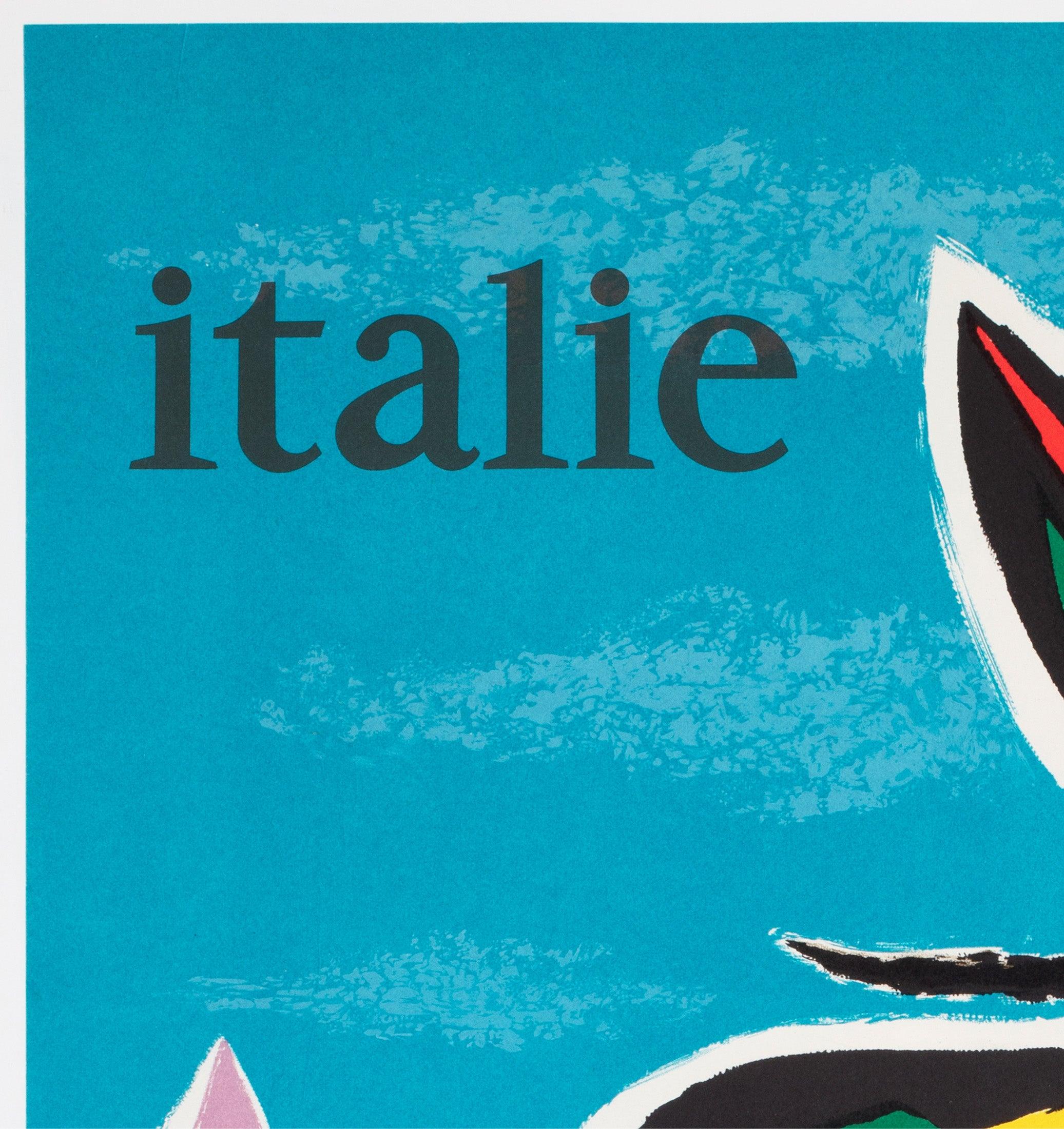 Air France Italien 1960er Jahre Airline-Reise-Werbeplakat, Guy Georget (Französisch) im Angebot