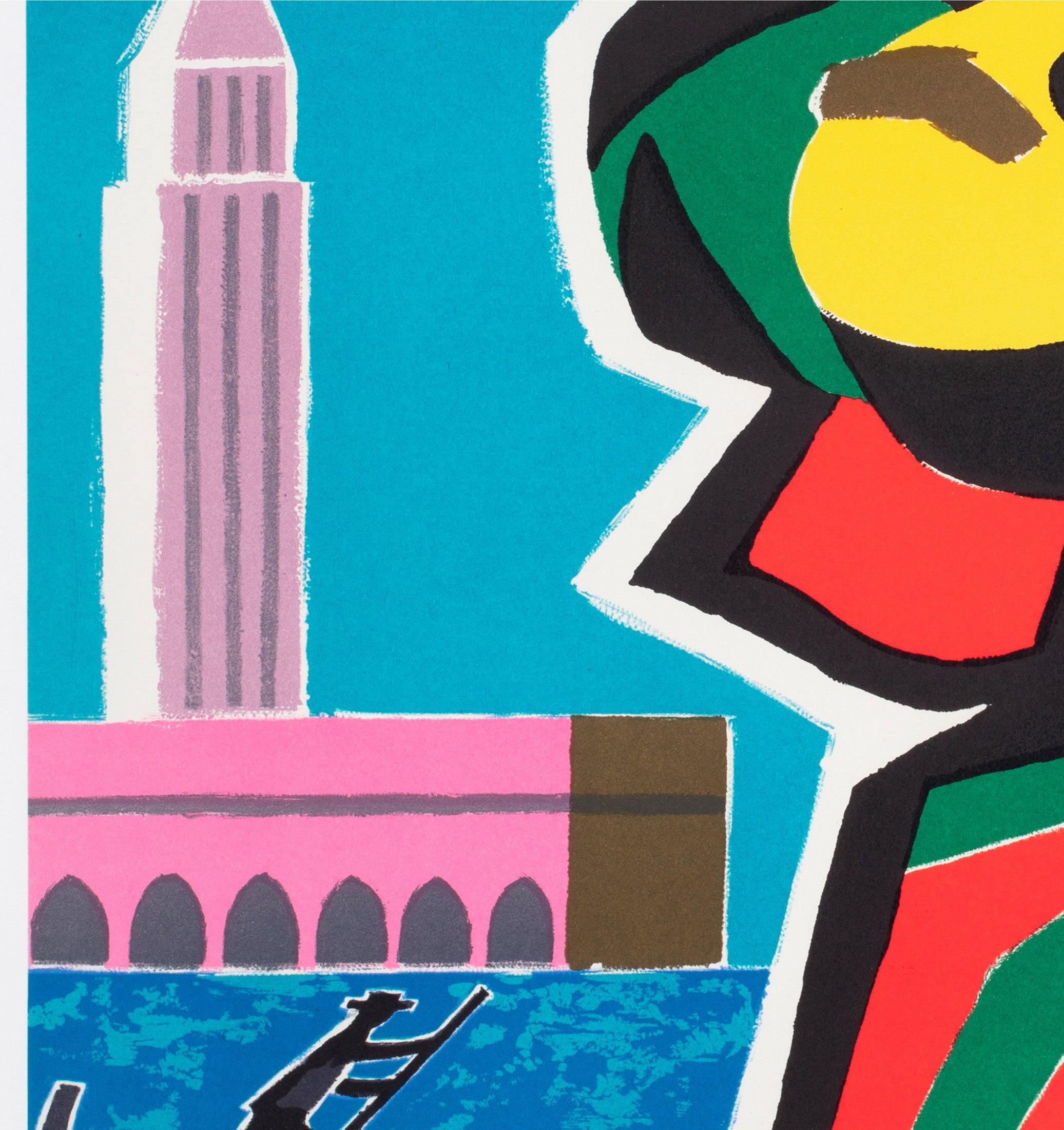 Air France Italien 1960er Jahre Airline-Reise-Werbeplakat, Guy Georget (20. Jahrhundert) im Angebot