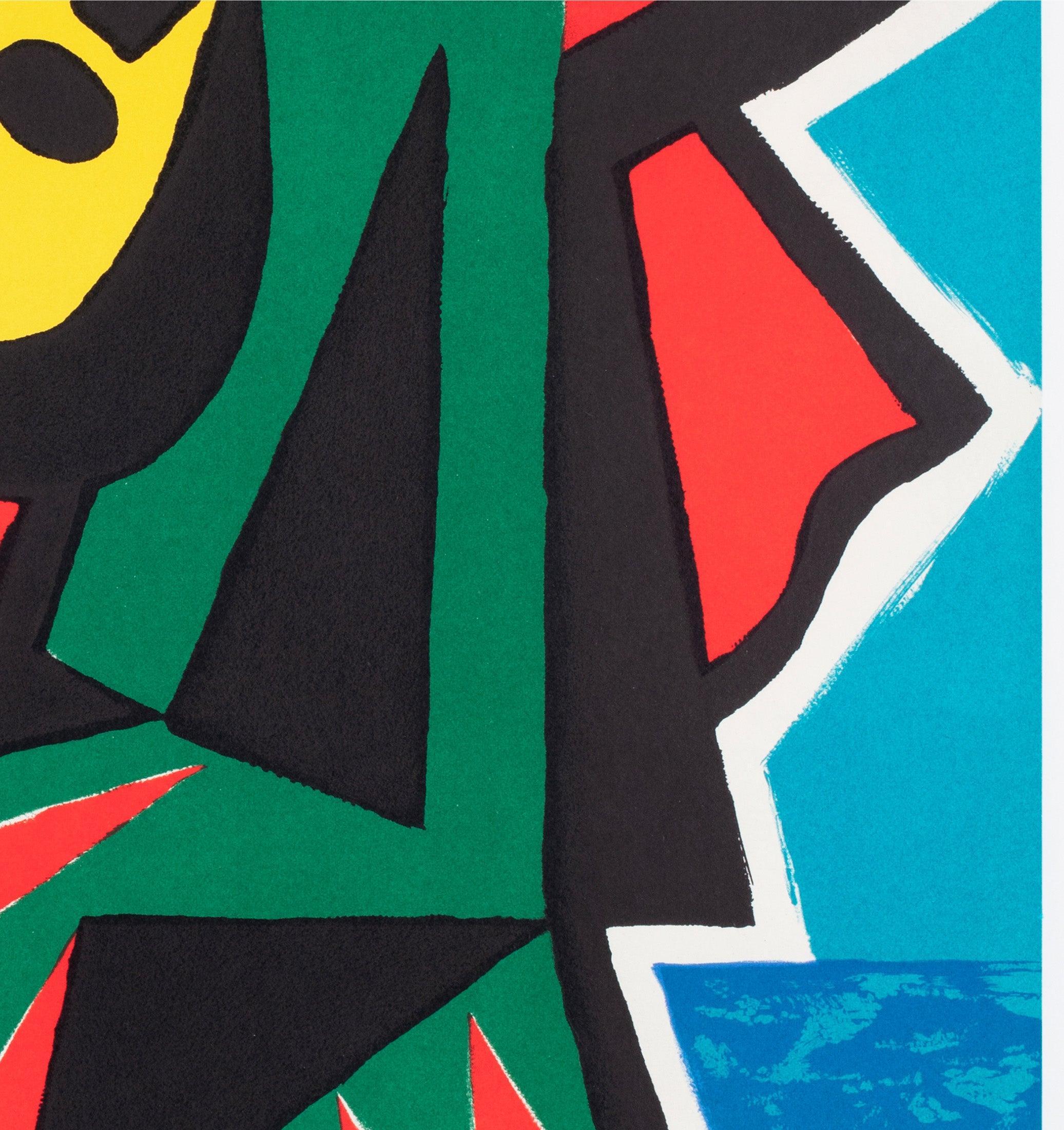 Air France Italien 1960er Jahre Airline-Reise-Werbeplakat, Guy Georget (Leinen) im Angebot