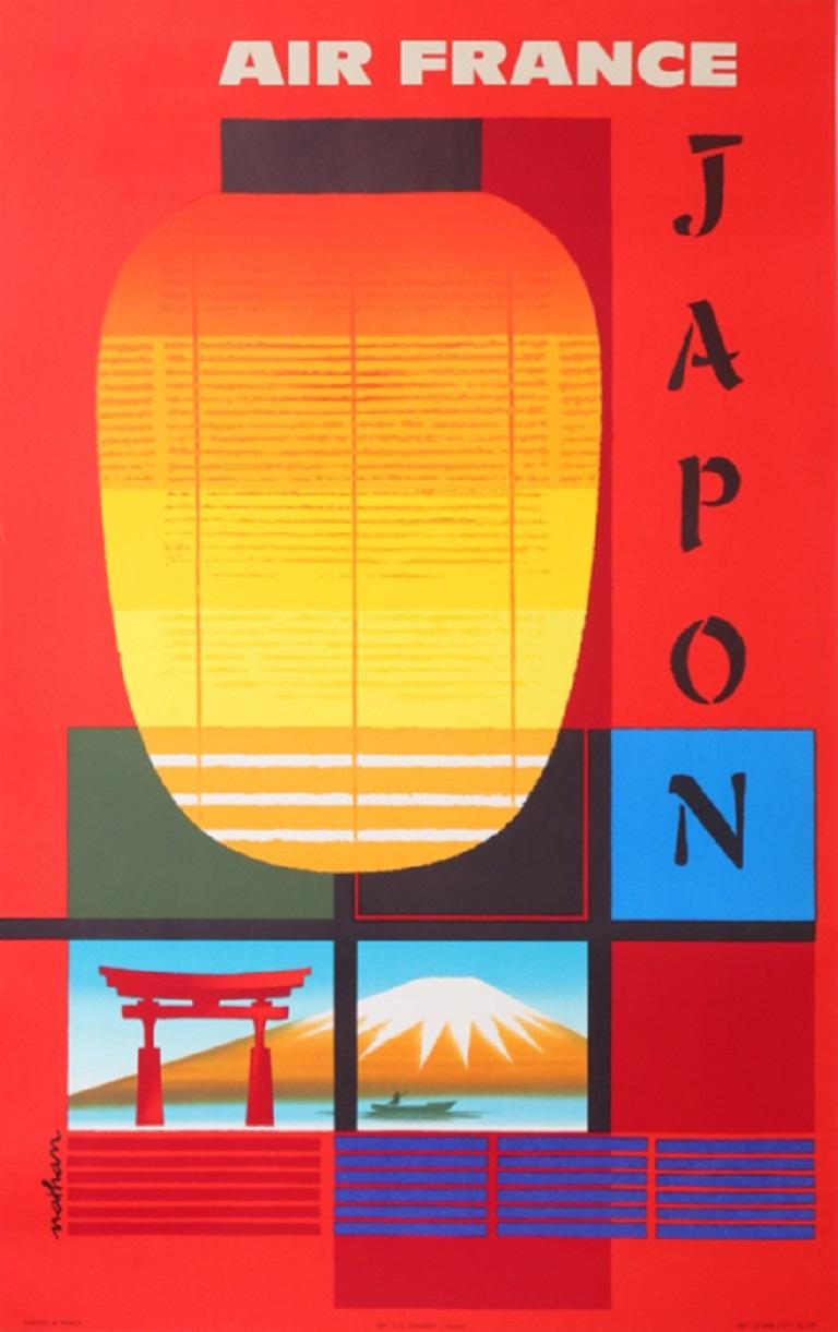Villemot Air France Japon 1963 original vintage poster
This is a beautiful poster by Nathan Garamond for Air France advertising Japan.