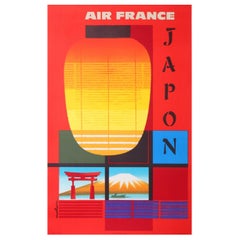 Air France Japan Original Vintage Poster