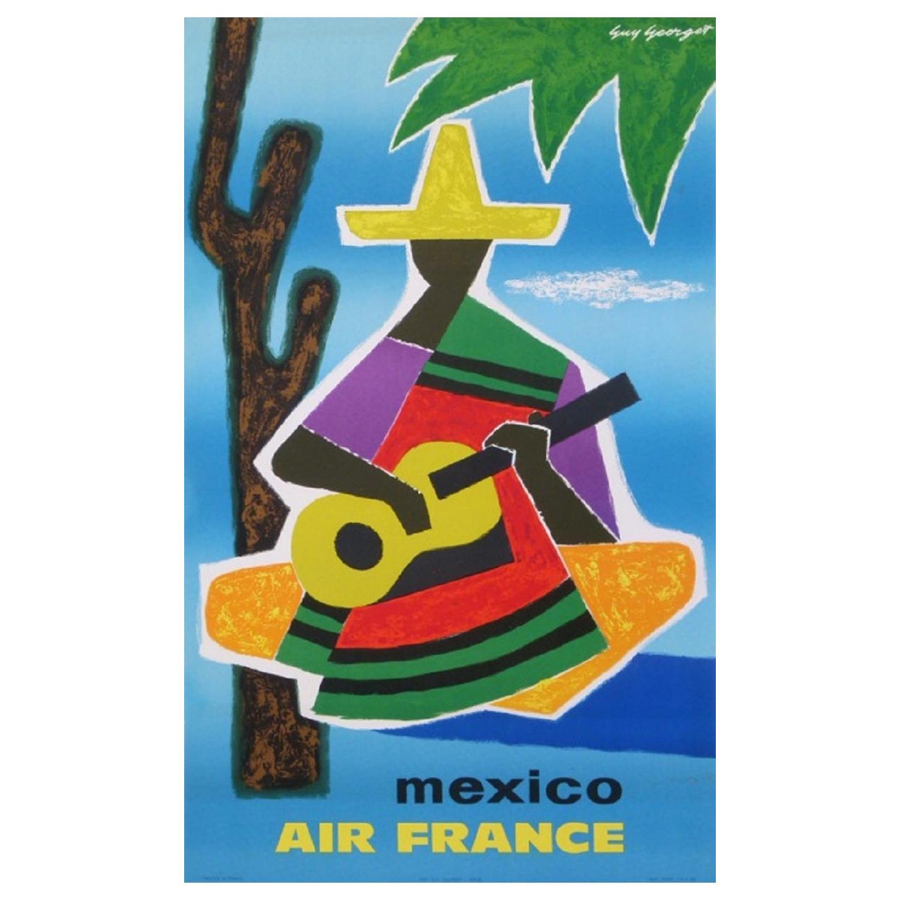 Air France Mexico Original Vintage Poster