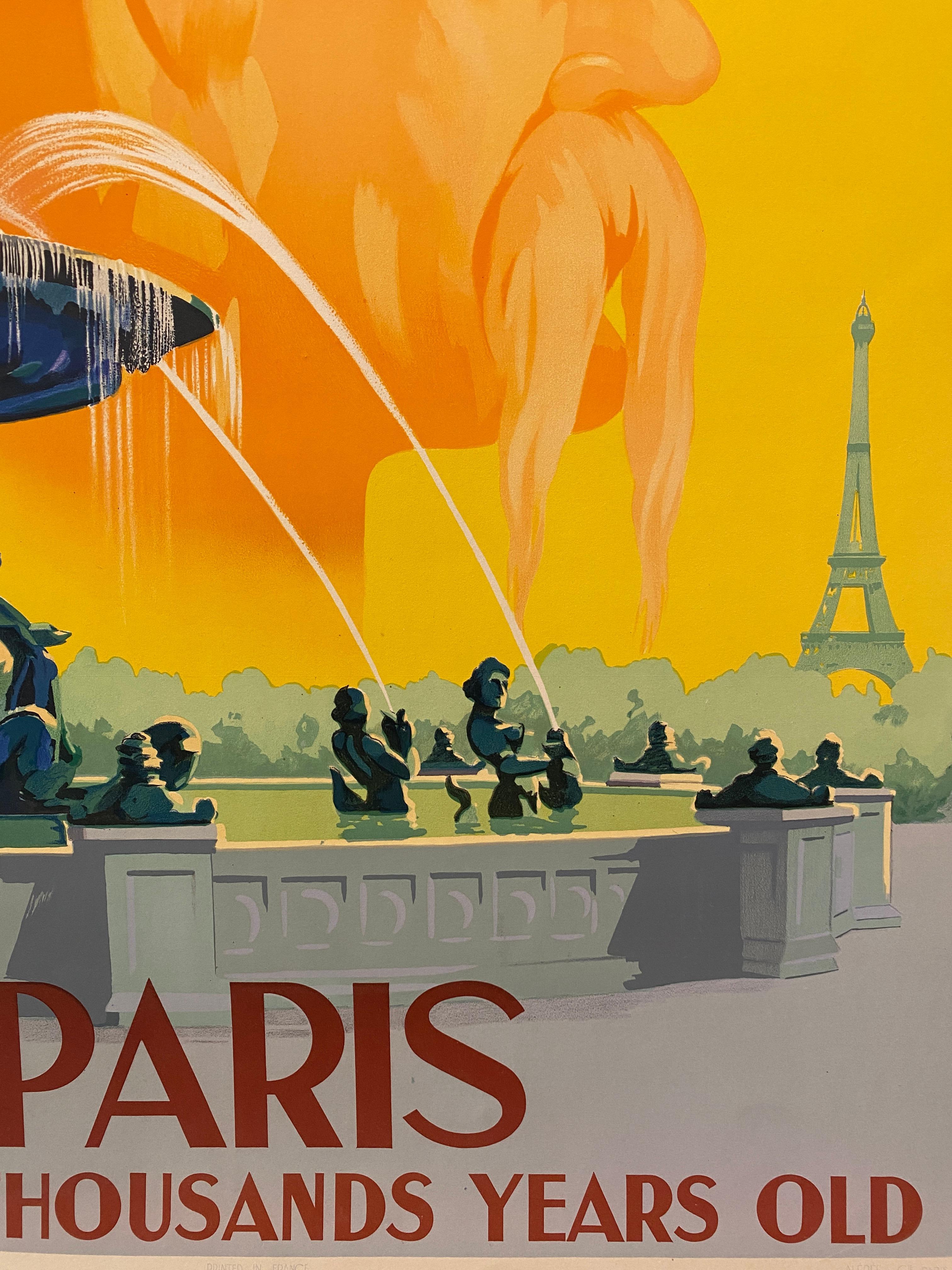 AIR FRANCE Original Vintage Poster 'France is Paris is two Thousand Years Old' (Französisch) im Angebot
