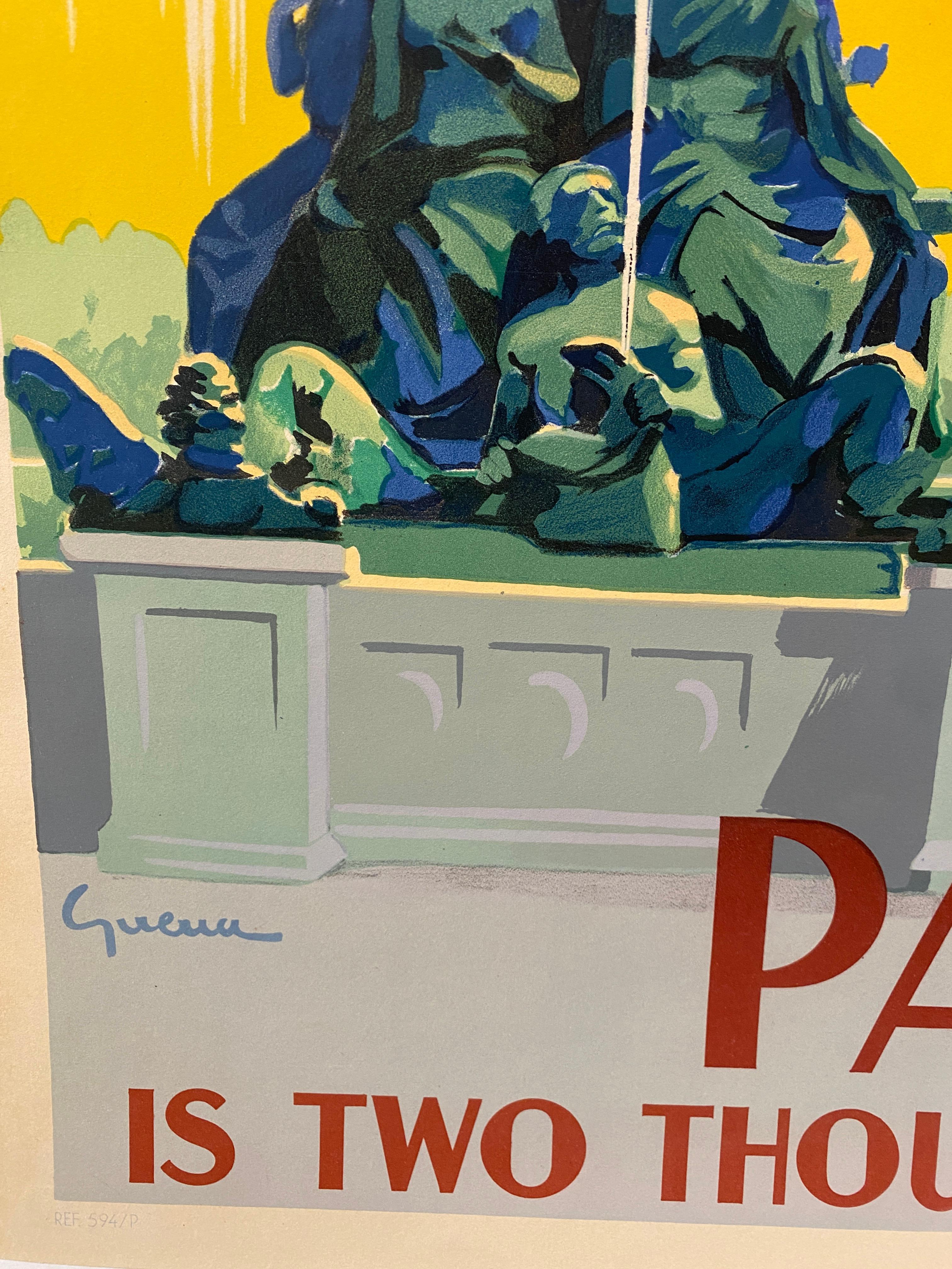 AIR FRANCE Original Vintage Poster 'France is Paris is two Thousand Years Old' im Zustand „Hervorragend“ im Angebot in Melbourne, Victoria