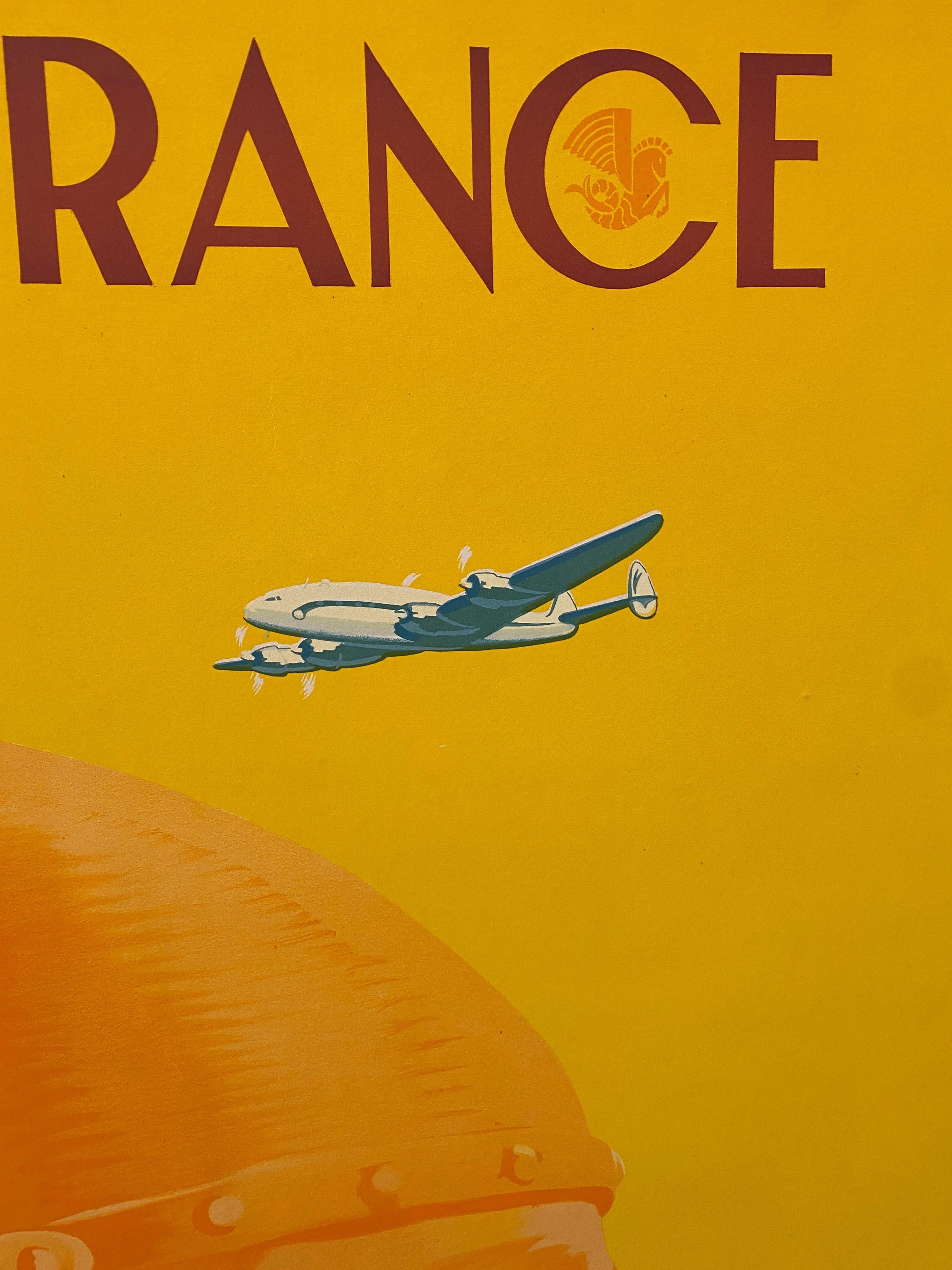 AIR FRANCE Original Vintage Poster 'France is Paris is two Thousand Years Old' (Mitte des 20. Jahrhunderts) im Angebot