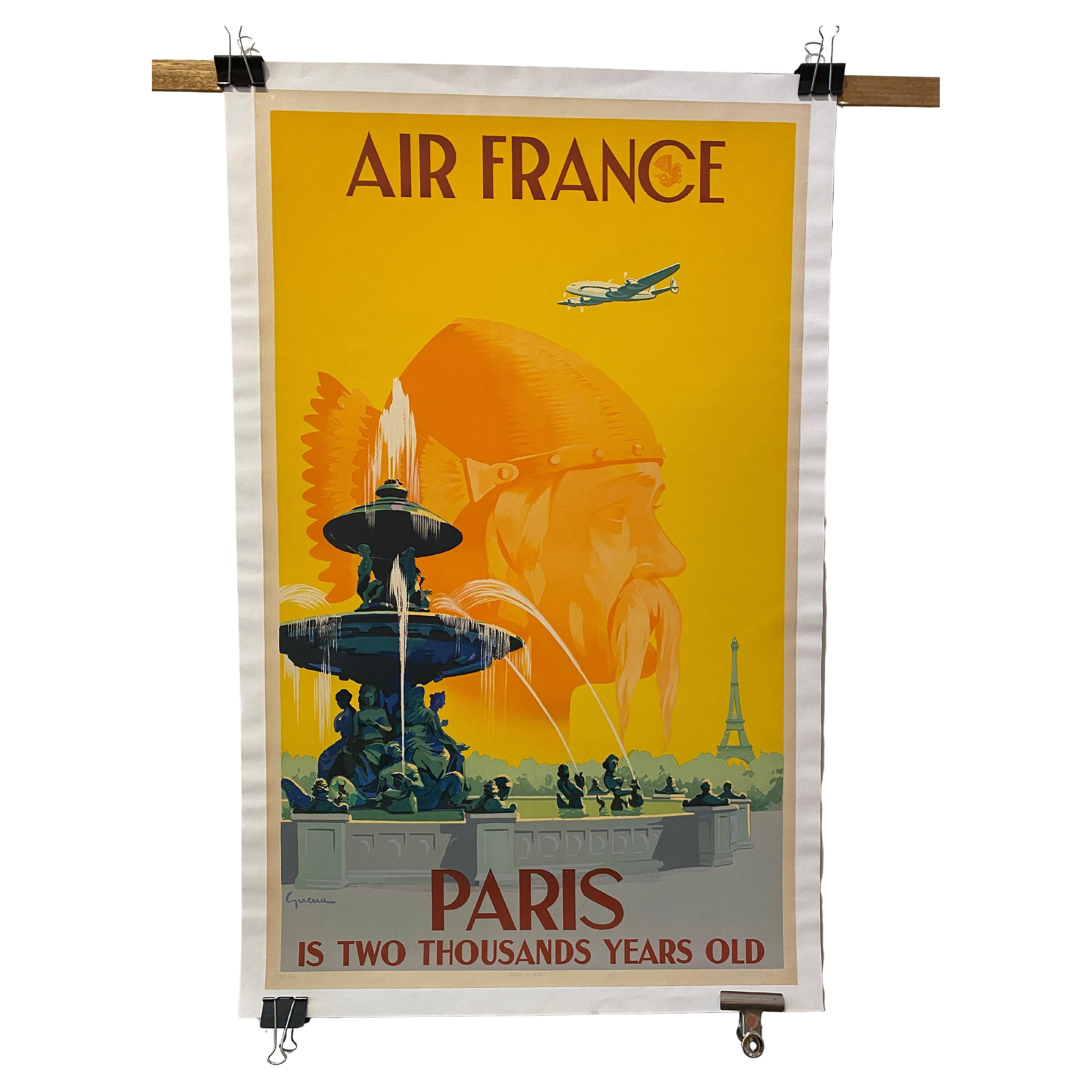 AIR FRANCE Original Vintage Poster 'France is Paris is two Thousand Years Old'