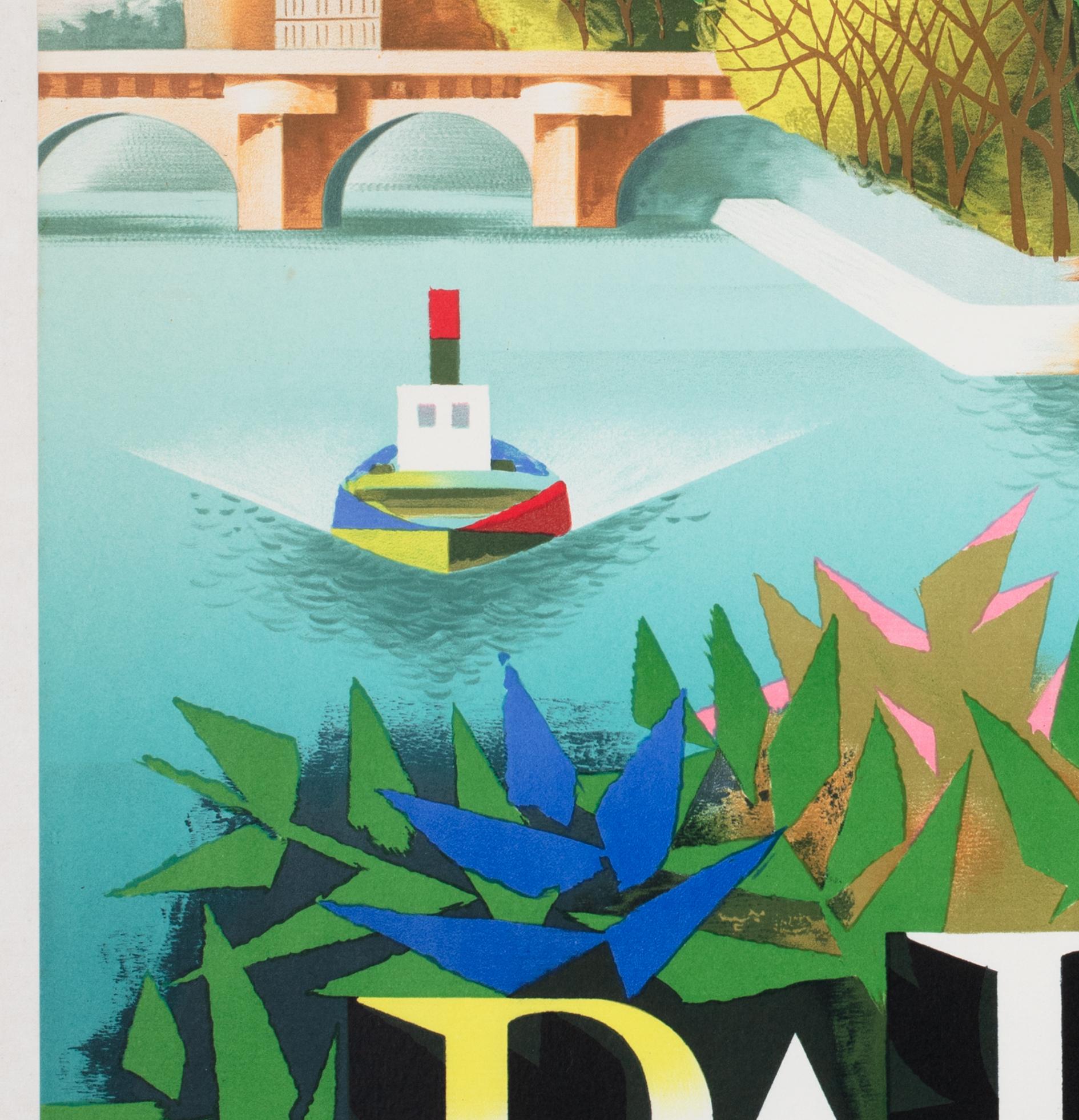 20ième siècle Affiche publicitaire d'Air France Paris 1957 Travel Airline, JACQUES NATHAN-GARAMOND en vente