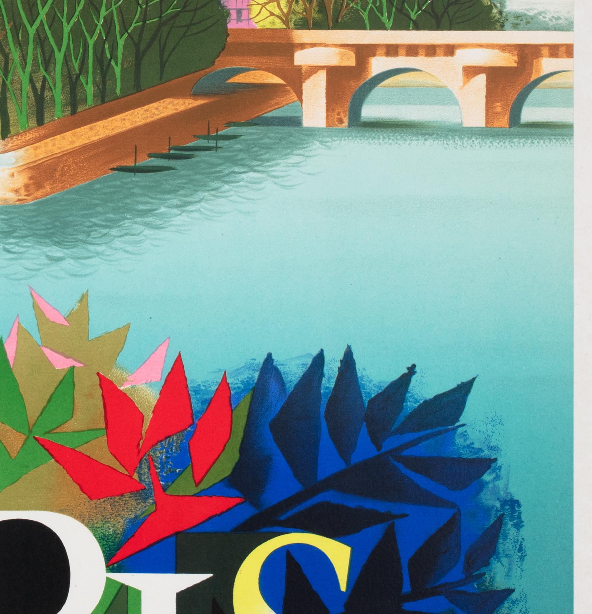 Lin Affiche publicitaire d'Air France Paris 1957 Travel Airline, JACQUES NATHAN-GARAMOND en vente