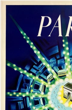 AIR FRANCE - PARIS Poster di viaggio originale della compagnia aerea moderna del Medioevo