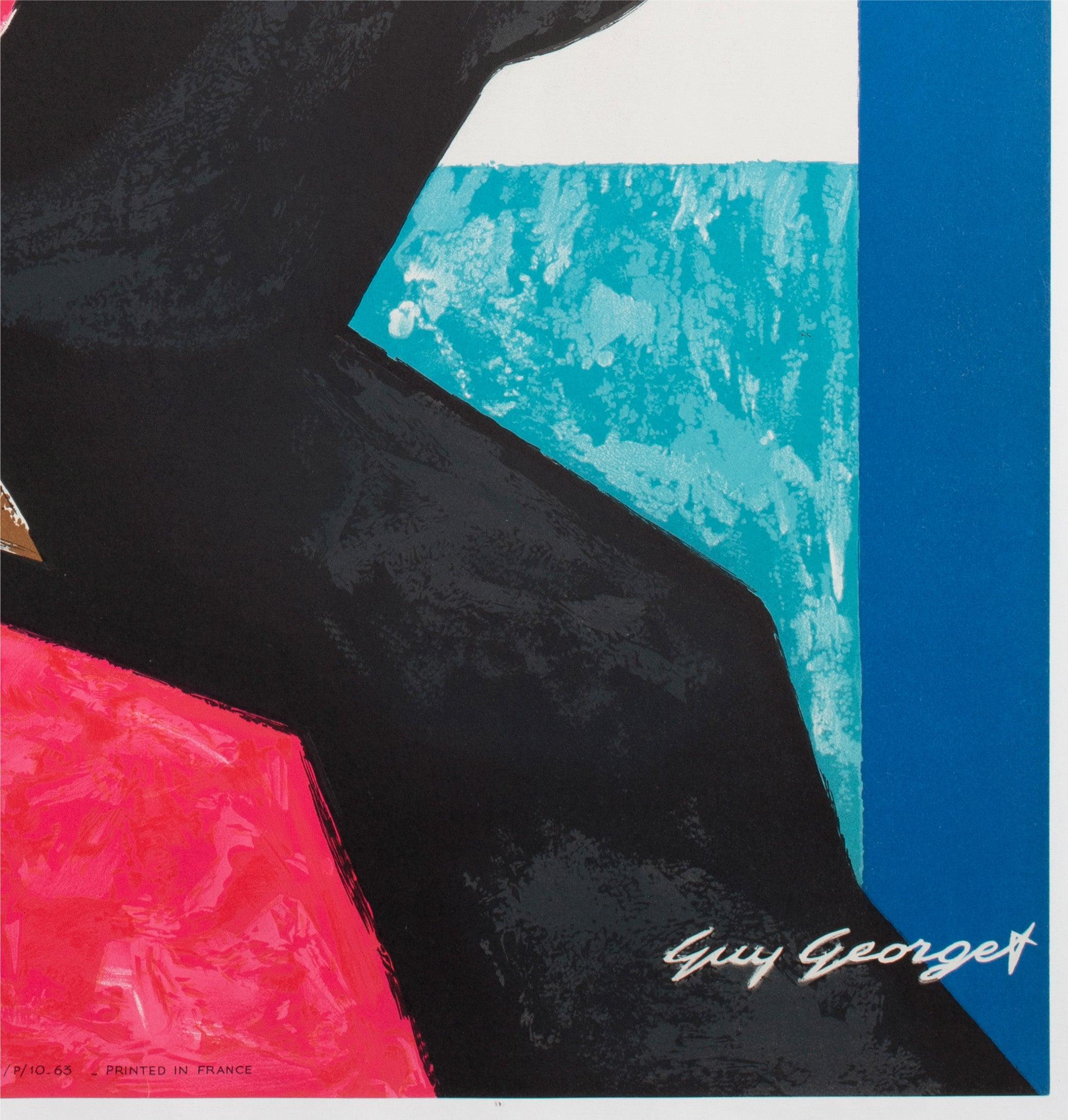 Air France Espagne Affiche publicitaire de la compagnie aérienne des années 1960, Guy Georget en vente 2