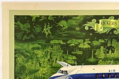 AIR FRANCE - VICKERS "VISCOUNT" Poster originale d'epoca di una compagnia aerea dedicato ai viaggi e al turismo