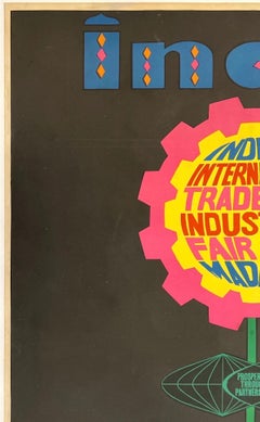 AIR-INDIA - INDIAN TRADE FAIR 1968 Rare Original Vintage Airline Travel Poster