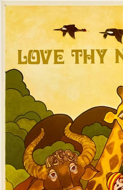 AIR-INDIA - LOVE THY NEIGHBOUR! Original Vintage Airline Travel Poster