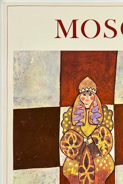 AIR-INDIA - MOSCOW - Original Vintage Airline Travel Poster