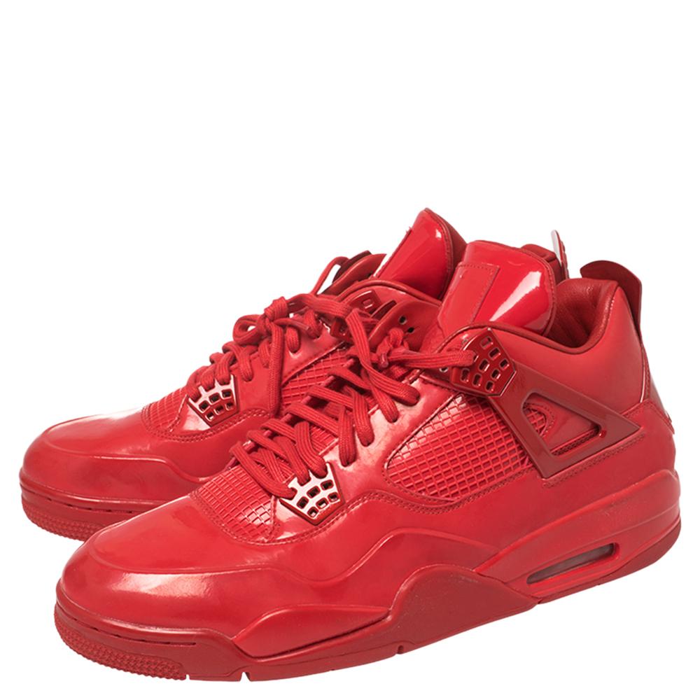 Men's Air Jordan 4 Red Patent Leather 11Lab4 Sneaker Size 46