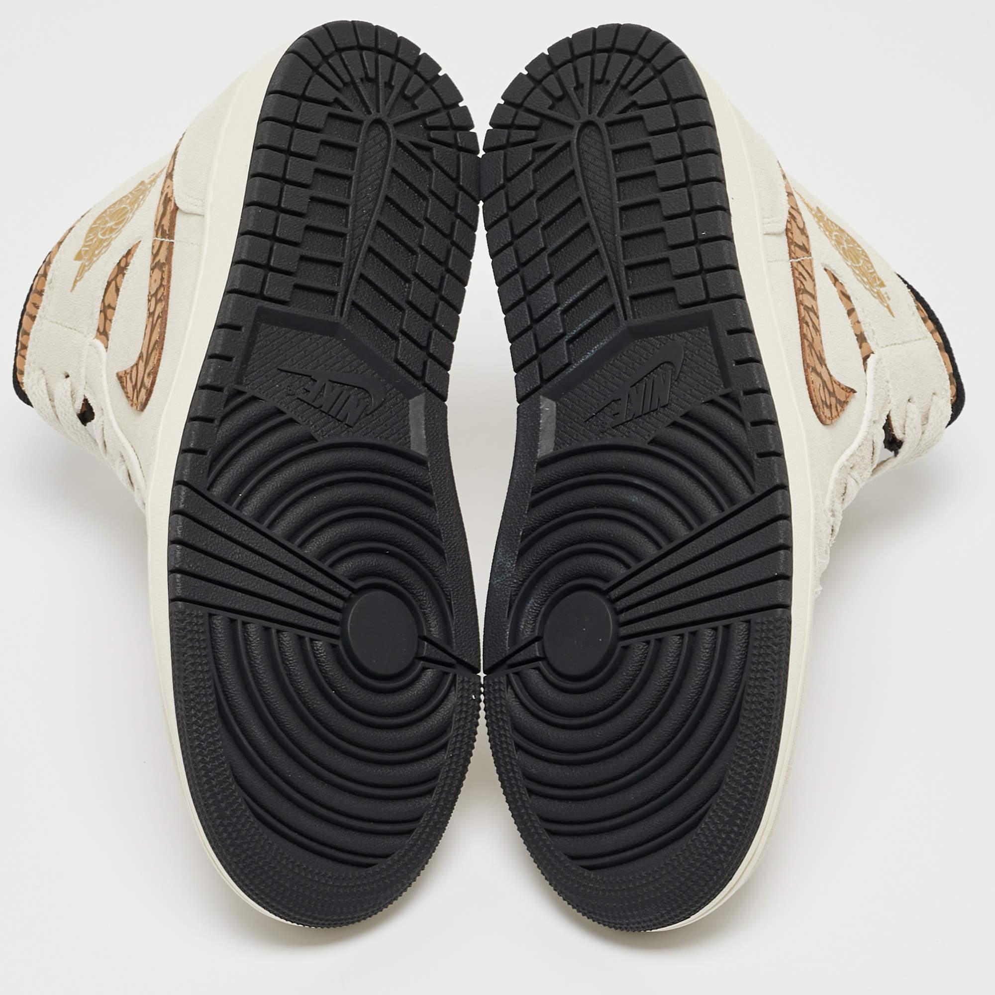 Air Jordan Cream/Brown Suede Jordan 1 Mid SE Brown Elephant Sneakers Size 40 3