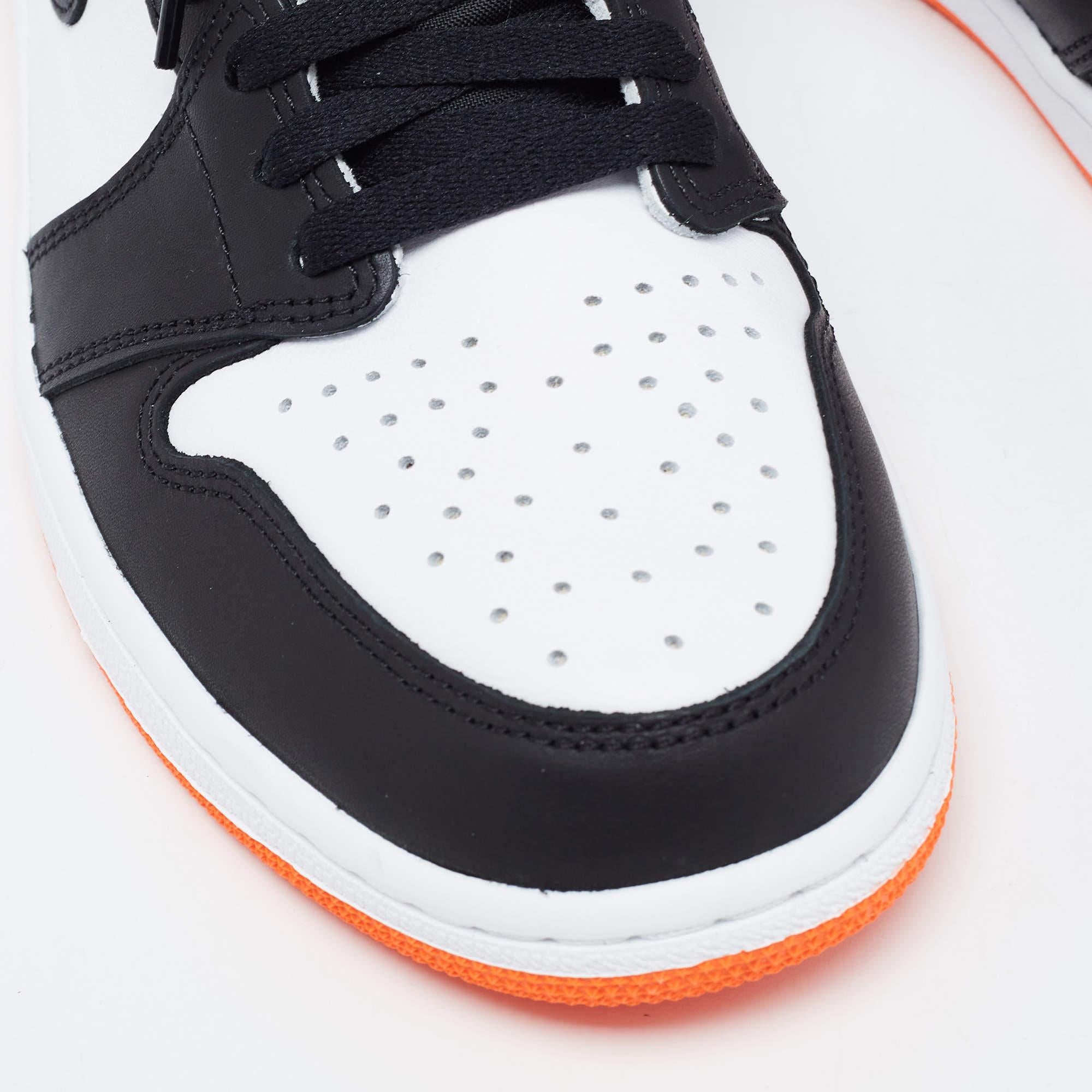 Air Jordan Leather Jordan 1 Retro High Electro Orange Sneakers Size 44 2