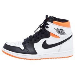 Air Jordan Leather Jordan 1 Retro High Electro Orange Sneakers Size 44