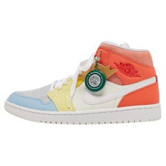Air Jordan Multicolor Leather and Suede Jordan 1 Mid To My First Coach Sneakers 