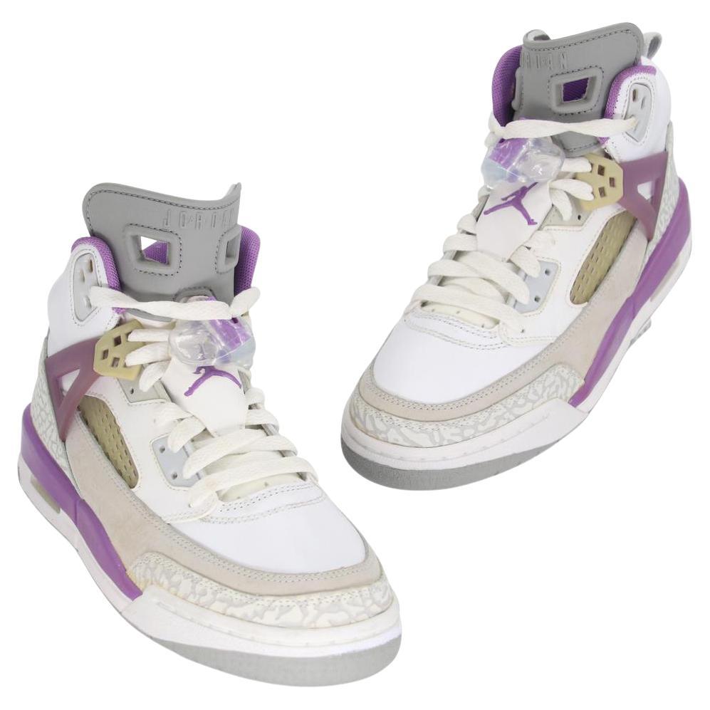 Air Jordan Purple White Grey Brooklyn Spike Lee Leather High Top 6.5Y Sneakers