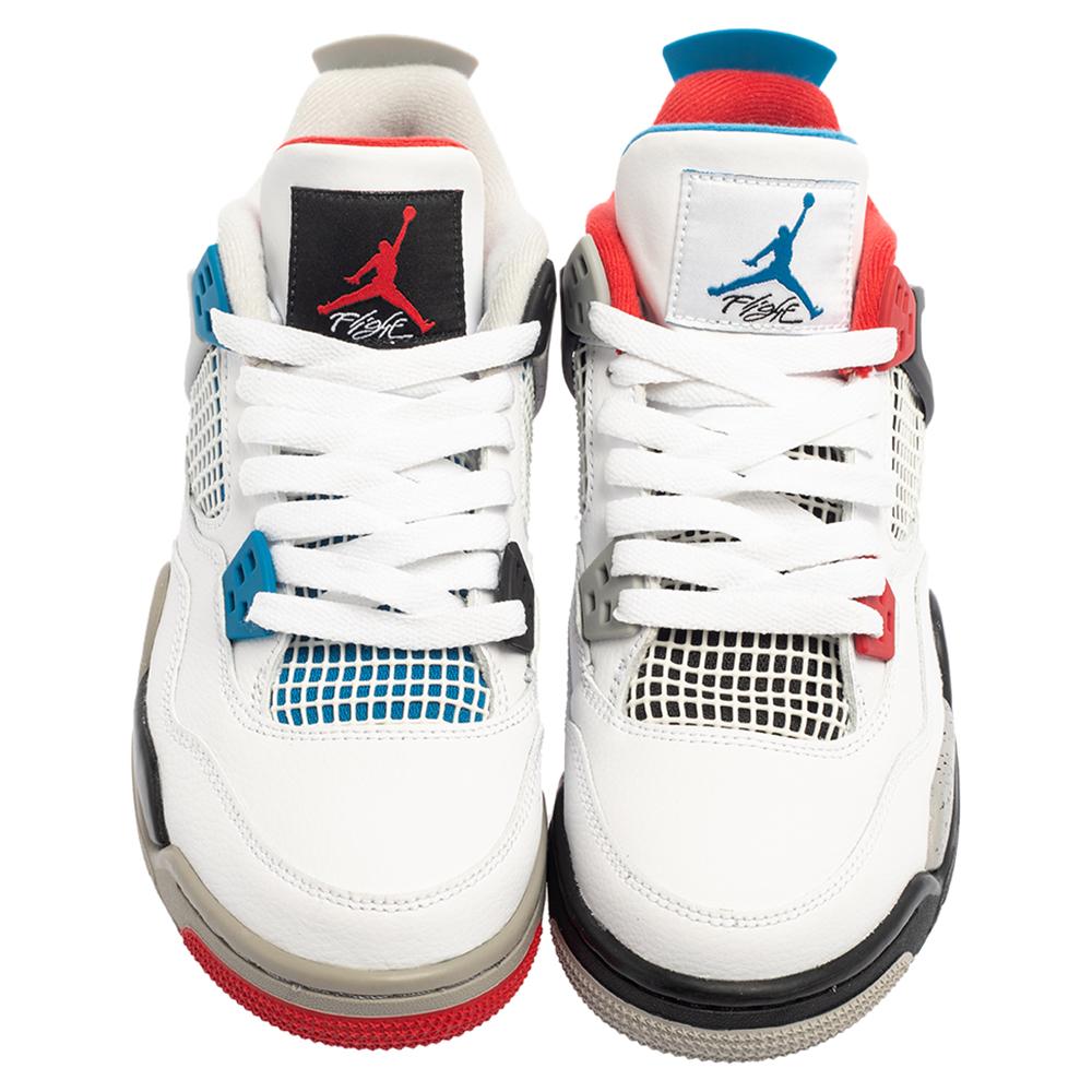 The Air Jordan 4 Retro What The (GS) sneakers are designed with a contrasting look to each shoe. Quality materials are used to form the statement sneakers to ensure you look and feel your best.

Includes: Original Box