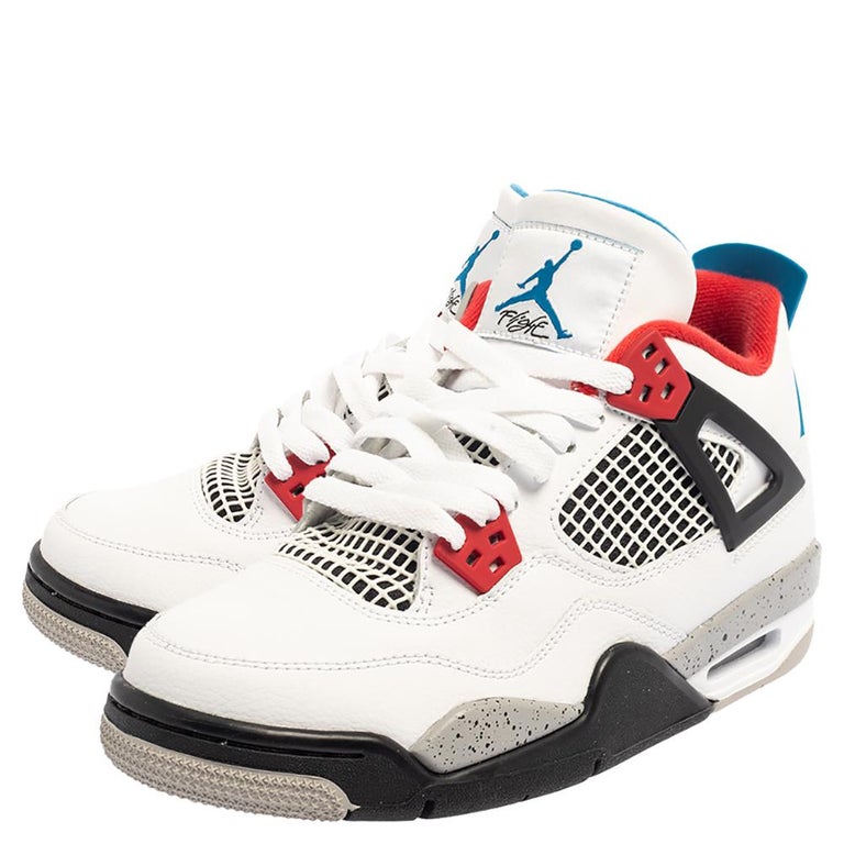 Air White Leather 4 Retro GS “What the” Sneaker Size 38 at 1stDibs | air jordan 38, 38 shoes, jordan 4