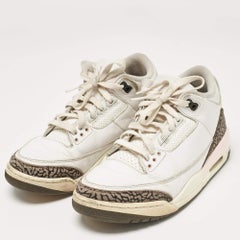 Air Jordan White Leather Jordan 3 Retro Neapolitan Dark Mocha Sneakers Size 41