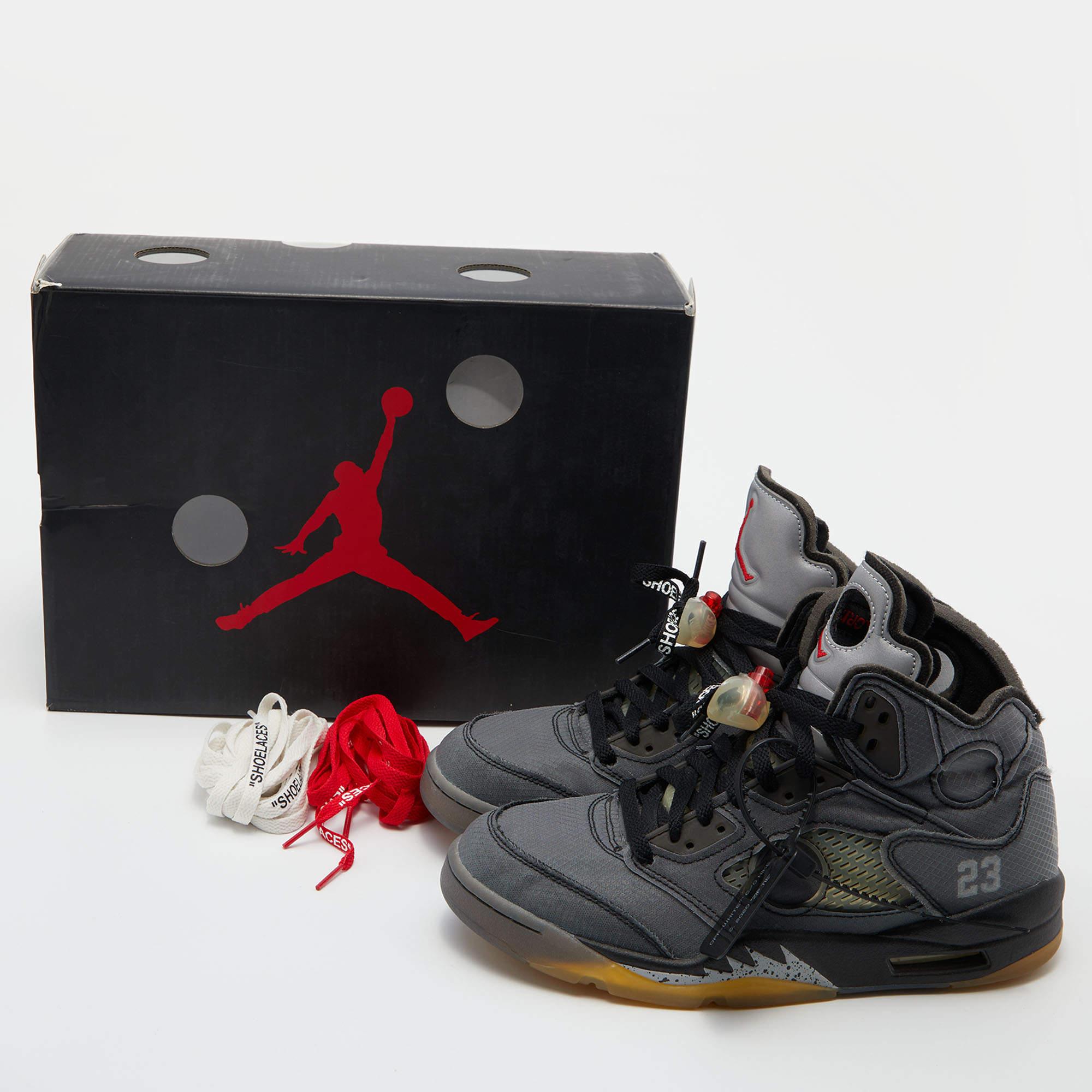 Air Jordan x Off White Mesh Retro 5 Muslin High Top Sneakers Size 41 7