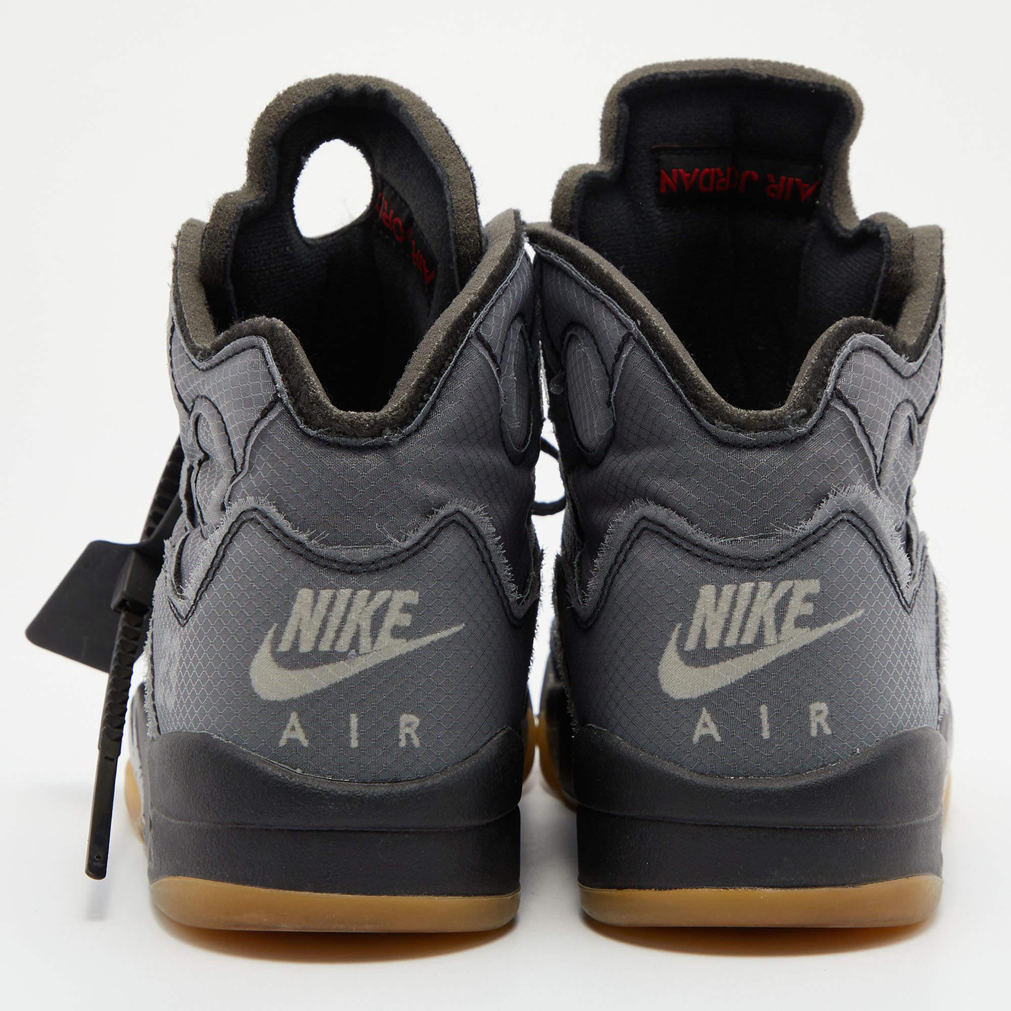 Air Jordan x Off White Mesh Retro 5 Muslin High Top Sneakers Size 41 1