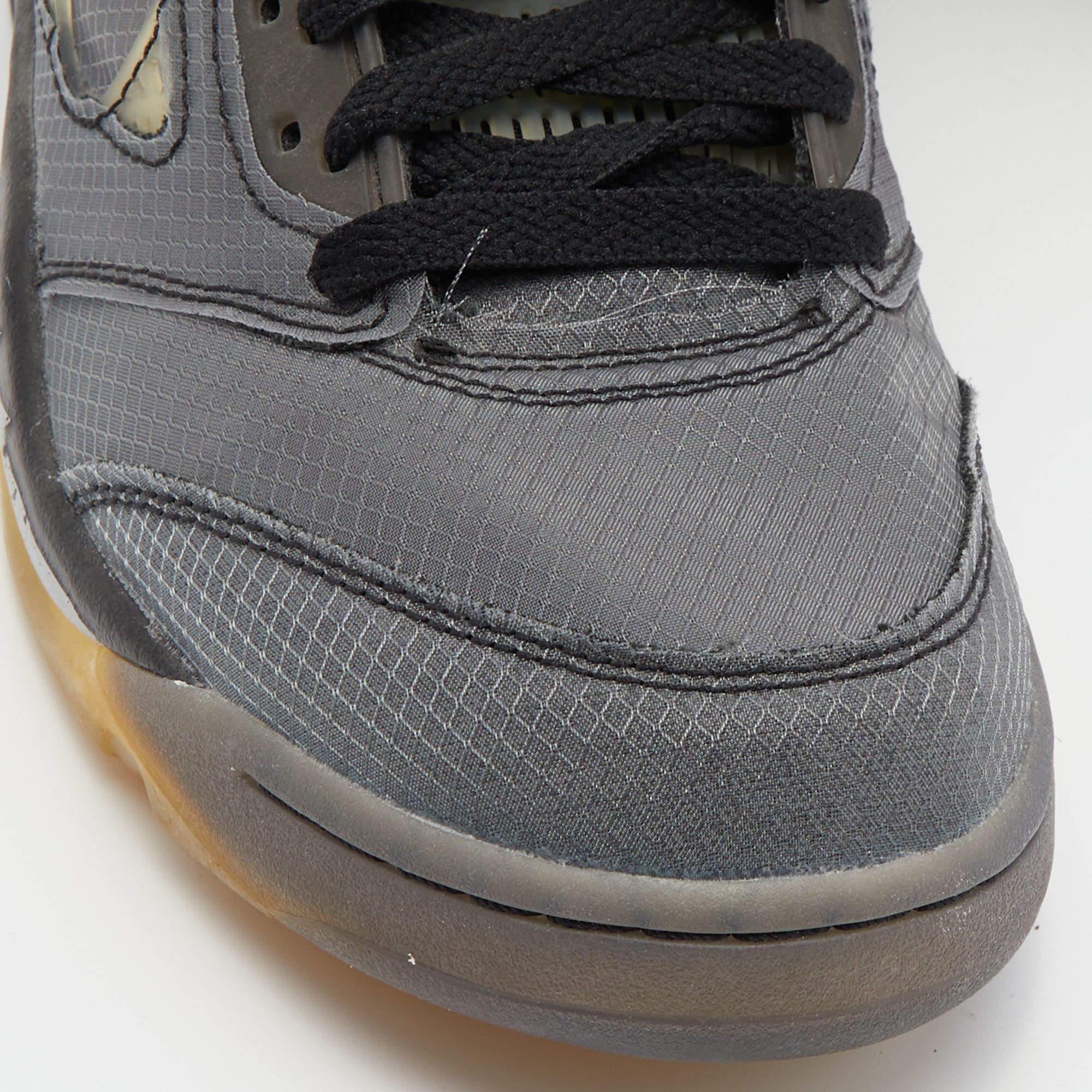 Air Jordan x Off White Mesh Retro 5 Muslin High Top Sneakers Size 41 4