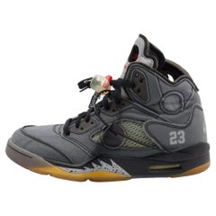 Air Jordan x Off White Mesh Retro 5 Muslin High Top Sneakers Size 41