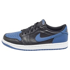 Air Jordans Blau Leder Jordan 1 Retro Low OG Mystic Marineblaue Turnschuhe Größe 40