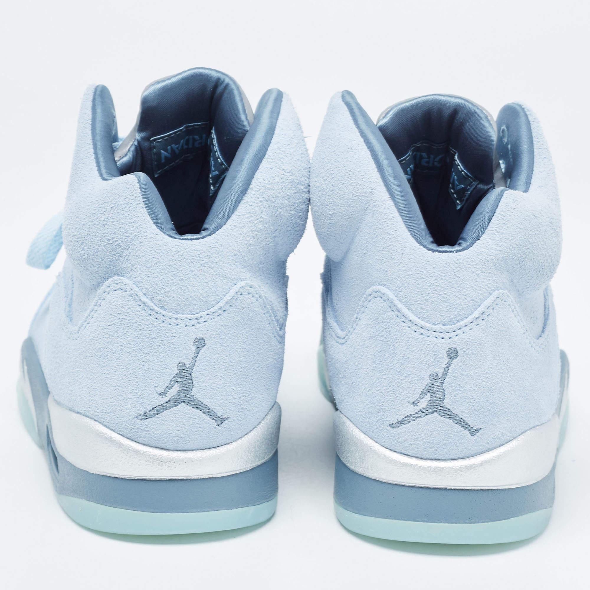 Air Jordans Blue Suede Air Jordan 1 High Top Sneakers Size 38 6