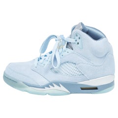 Air Jordans Blue Suede Air Jordan 1 High Top Sneakers Size 38