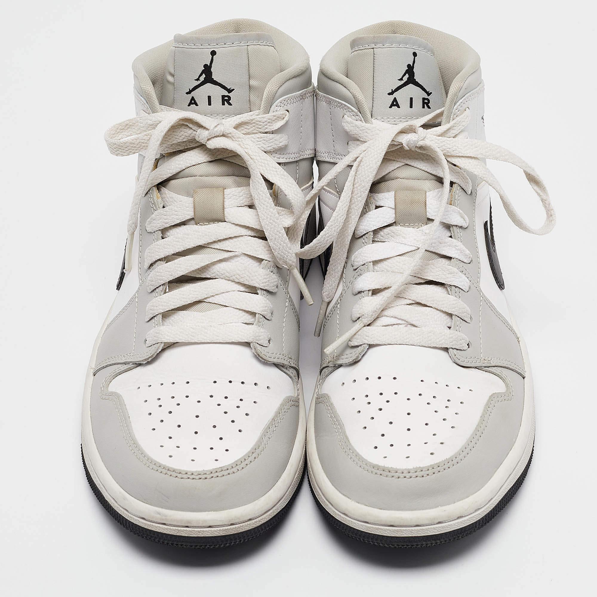 Gray Air Jordans Grey Leather Air Jordan 1 High Top Sneakers Size 39